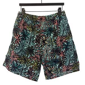 Saxx Go Coastal 2N1 Volley Swim Trunks Mens L Tropical Palm Print Lined